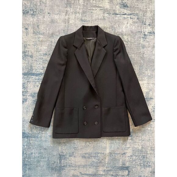 Arthur Chapnik Black Double Breasted Blazer Jacket Womens 8 - Picture 1 of 8